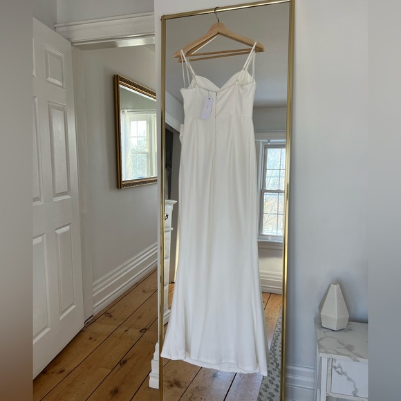 White Maxi Bridal Shower Dress with Bow from Red Dress size M new with tags - Picture 11 of 16